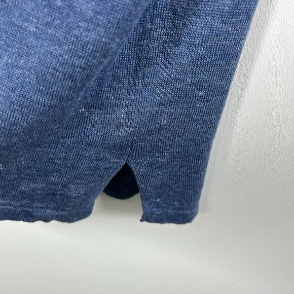 J. McLaughlin 100%‎ Linen Blue Knit Long Sleeve Boat Neck Sweater Top Size Small - Picture 6 of 10
